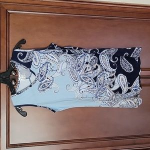 Blue Paisley Tank Tunic Swim Cover Up Sz Medium Parsley and Sage